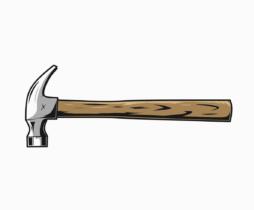 Hammer design drawing style free vector